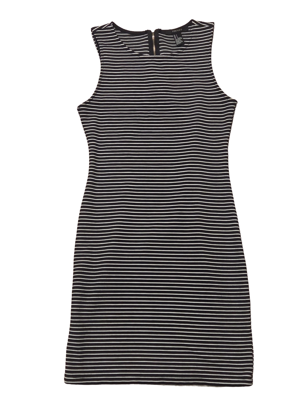 Forever 21 Black & White Striped Sleeveless Above-the-Knee Dress